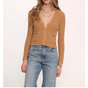 Heartloom - Lida Cardigan in Brown Gold New with Tags Size Small